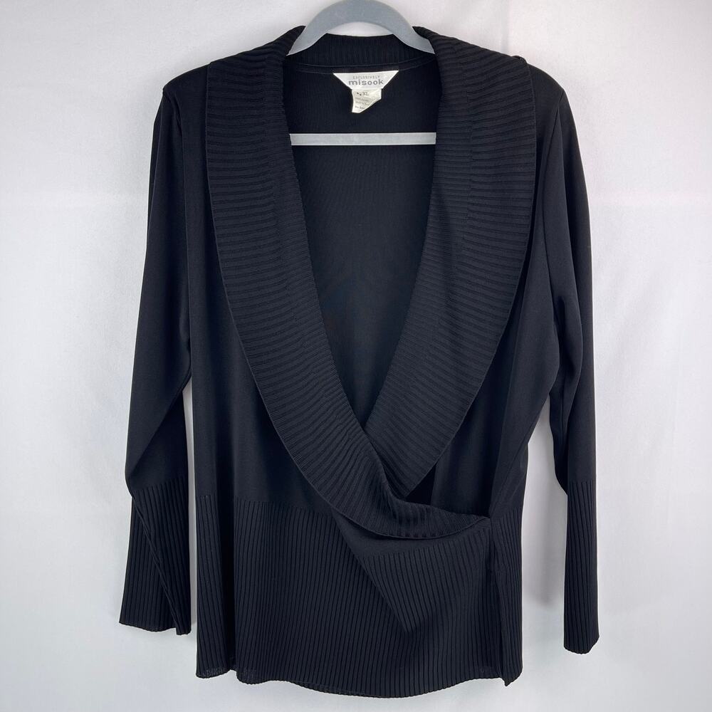 Exclusively Misook Faux Wrap Top Size XL